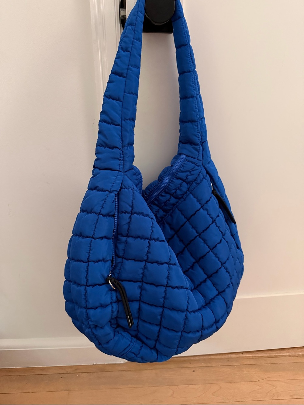 Free People Quilted Hobo Shoulder Bag in Bright Blue